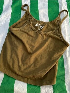 ARQ cropped tank size small olive green